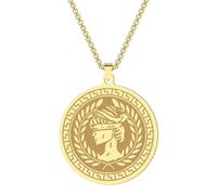 SYAVR Collier pendentif en acier inoxydable Athéna Le Dieu de la Sagesse Mythologie Grecque Bijoux