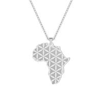 SYAVR Collier pendentif en acier inoxydable carte africaine collier hip-hop punk accessoire