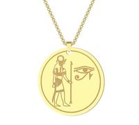 SYAVR Collier pendentif en acier inoxydable Oeil égyptien des dieux Vajrat bijoux
