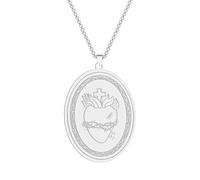 SYAVR Collier pendentif en acier inoxydable, Sacré-Coeur Collier Homme Bijoux