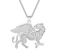 SYAVR Collier pendentif griffon en acier inoxydable Anglo Saxon Hip-Hop Punk Accessoire