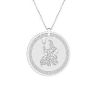SYAVR Collier pendentif médaille grecque mythique grecque Hadès et Celebros en acier inoxydable