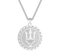 SYAVR Collier pendentif Poséidon en acier inoxydable à la mode Trident Accessoire punk unisexe