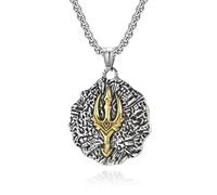 SYAVR Collier Poséidon Trident Titane Acier, Une Niche Et Pendentif Personnalisé