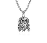 SYAVR Collier rétro vintage en acier titane Jesus Avatar avec personnalité artistique pour pendentif de vêtements pour hommes