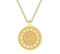 SYAVR Diagramme de diaphragme en acier inoxydable Alchimie pendentif collier sorcellerie bijoux pendentif