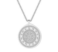 SYAVR Diagramme de diaphragme en acier inoxydable Alchimie pendentif collier sorcellerie bijoux pendentif