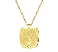 SYAVR Empreinte digitale en acier inoxydable Angel Wing Charm Pendentif Collier Accessoire