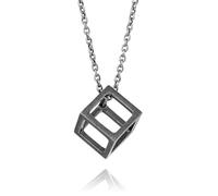 SYAVR Hip Hop Trendsetter Pendentif en acier titane Collier carré creux polyvalent pour les hommes à la mode
