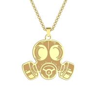 SYAVR Masque à gaz en acier inoxydable Pendentif Collier Bijoux