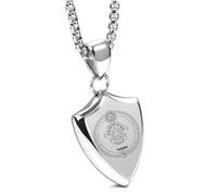 SYAVR Minimaliste personnalisé Triangle rétro Bouclier personnalisé Douze Zodiac Pendentif en acier titane Collier personnalisé pour hommes