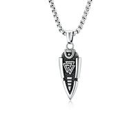SYAVR Nordique rétro Viking Odin lance titane acier pendentif collier en acier inoxydable Gunnell personnalisé pour hommes