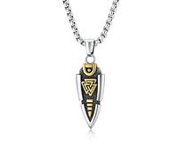 SYAVR Nordique rétro Viking Odin lance titane acier pendentif collier en acier inoxydable Gunnell personnalisé pour hommes