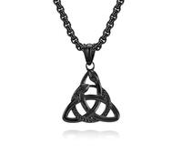 SYAVR Nordique Viking triangle noeud Double tête Serpentine titane acier collier noeud éternel pendentif en acier inoxydable