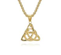 SYAVR Nordique Viking triangle noeud Double tête Serpentine titane acier collier noeud éternel pendentif en acier inoxydable