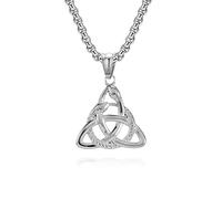 SYAVR Nordique Viking triangle noeud Double tête Serpentine titane acier collier noeud éternel pendentif en acier inoxydable