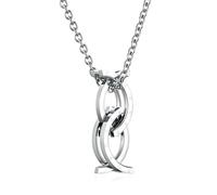 SYAVR Pendentif bague déformée en acier titane Kiss Fish, collier en acier inoxydable créatif pliable et extensible