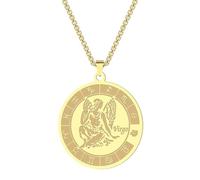 SYAVR Pendentif constellation en acier inoxydable article Virgo 12 constellation médaille d’or bijoux
