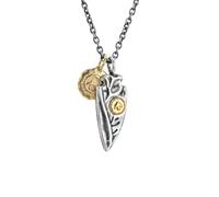 SYAVR Petit gâteau doré rétro, cône triangulaire, vêtements de travail de marque de marée d’oiseau Takahashi, collier feuille de plume, accessoire tendance