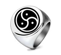 SYAVR Retro 22MM rond trois roues Totem Punk Bague polyvalente personnalisée en acier inoxydable