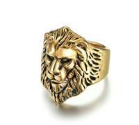 SYAVR Rétro dominateur tête de lion bague en acier titane, prairie roi lion mâle, bracelet homme, bague doigt