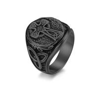 SYAVR Rétro nordique noeud celtique croix bague en acier inoxydable homme noeud éternel triangle titane acier bague bracelet