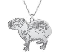 SYAVR rongeur en acier inoxydable mignon Capybara pendentif collier bijoux animaux femelles