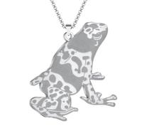 SYAVR Ruban jaune en acier inoxydable Poison Dart Frog Collier Mignon Animal pendentif Bijoux Bijoux pour hommes