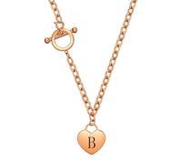 SYAVR Simplification Titane Acier Acier Inoxydable Or Rose Coeur 26 Initial Lettre Collier Acier Titane Chaîne Clavicule Femmes OT Chaîne
