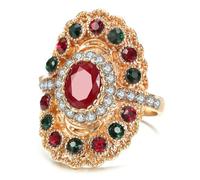 SYAVR Style bohème vintage à la mode Rubis plaqué or Art Set Bague femme en diamant