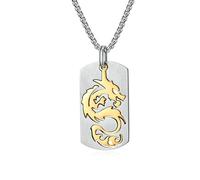 SYAVR Titane Acier Dragon En Forme Pendentif Chinois Loong Évidé Collier Dominateur Accessoires Pendentif Rétro Homme