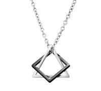 SYAVR Triangle et carré combinaison titane acier collier hip hop couple pendentif