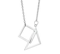 SYAVR Triangle et carré combinaison titane acier collier hip hop couple pendentif