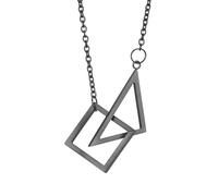 SYAVR Triangle et carré combinaison titane acier collier hip hop couple pendentif