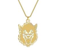 SYAVR Vache loup-garou en acier inoxydable Pendentif créatif personnalisé de bijoux d’animaux