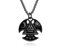 SYAVR Viking Odin triangle titane acier collier étoile lune bataille hache pendentif pendentif