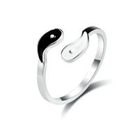 SYAVR Yin Yang Fish Tai Chi Diagram Bague en acier titane, unisexe, personnalité minoritaire, accessoires de main pour hommes et femmes