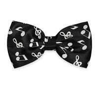 SYAYA Nœud papillon classique formel pour homme et garçon, smoking d'affaires, fête de mariage, Thanksgiving, Noël N-M-T5, Noir avec phonogramme blanc, taille unique