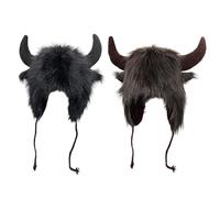 syayw Bull Horn Hat - 67 Cm Velvet Water Buffalo Chapeau Pour Homme Femmes | Faux Horn Cap Pour Animal, Cosplay, Festival, Thème, Fête, Extérieur, Aventures, Halloween, Randonnée