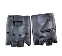 syayw Gants sans Doigts - Gants en Cuir PU | De Conduite Unisexe | De Demi-Doigt Noir | De Style Punk pour Hommes Femmes, Accessoire De Moto pour Les Motards, Randonnée, Circonscription