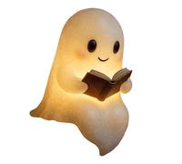 syayw Lumière d'Halloween - Lanterne fantôme avec conception de livre de lecture LED | Éclairage décoratif mignon pour la maison Mantle Bureau Kids Room Farmhouse Chambre de chambre à coucher