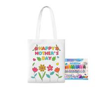 syayw Sacs fourre-tout à peindre | Sacs fourre-tout en toile à colorier - Pour la fête des mères - Loisirs créatifs avec stylos de peinture - Activités d'apprentissage pour à partir de 3 ans