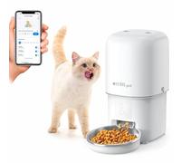 SYBILPET Distributeur automatique de nourriture pour chats - Distributeur de croquettes avec application et message vocal - Distributeur silencieux et anti-blocage avec capacité de 4 L et contrôle des