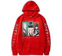 Sybnwnwm Spy x Family Sweat à capuche avec cordon de serrage pour adulte Unisexe, Rouge, XS