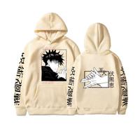 Sybnwnwm Sweat à capuche Anime Jujutsu Cosplay Kaisen Sweat à capuche unisexe, beige, XXL