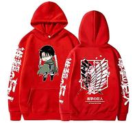 Sybnwnwm Sweat à capuche Attack on Titan Levi Ackerman Pull Ailes de la Liberté Impression 3D Manches longues Sweat à capuche Hoodies