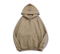 Sybnwnwm Sweat à capuche hip-hop zippé avec lettre graphique imprimé essentiel pull à capuche streetwear vêtements de sport veste pour homme, Brun, XL