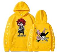 Sybnwnwm Sweat à capuche One Piece Skull Zoro imprimé 3D Sweat à capuche Sweat-shirt à manches longues Cosplay Costumes, jaune, XXS