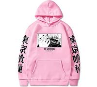 Sybnwnwm Sweat à capuche unisexe Tokyo Ghoul Kaneki Ken à manches longues Hip Hop pour homme et femme, rose, XS
