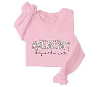 Sybnwnwm Sweat-shirt à manches longues et col rond pour femme - Imprimé lettres - Vêtements de sport, rose, 5XL